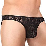 Male Power Lace Wonder Bikini Black Medium - ACME Pleasure