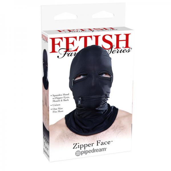 Fetish Fantasy Black Zipper Face Hood O/S - ACME Pleasure