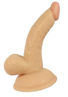 All American 4 inches Curved Dong with Balls Beige - ACME Pleasure