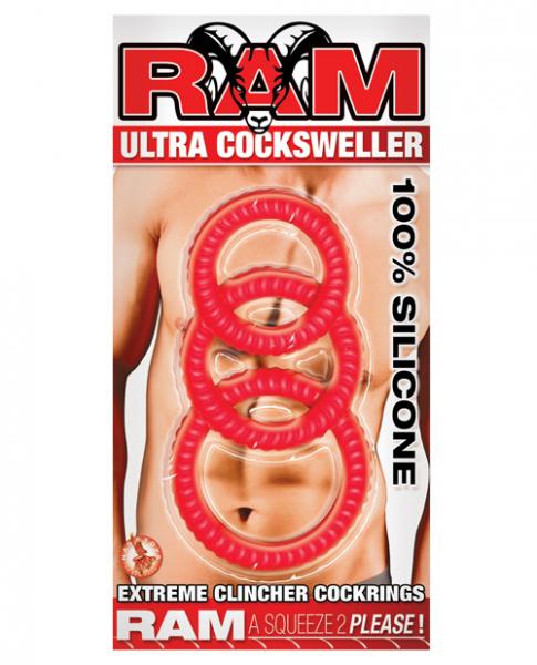 Ram Ultra Silicone Cocksweller Cock Rings Red - ACME Pleasure