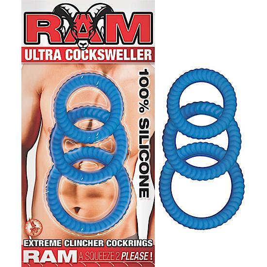 Ram Ultra Silicone Cocksweller C Rings Blue - ACME Pleasure