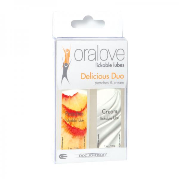 Oralove Delicious Duo Lickable Lubes Peaches and Cream - ACME Pleasure