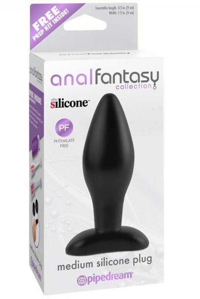 Anal Fantasy Medium Silicone Plug Black - ACME Pleasure