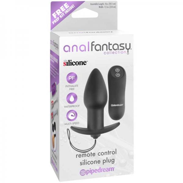 Anal Fantasy Remote Control Silicone Plug Black - ACME Pleasure