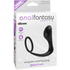 Ass-Gasm Silicone Cockring Plug - Black - ACME Pleasure