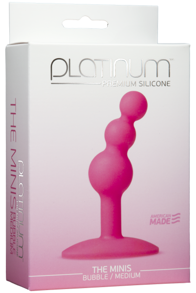 Platinum Premium Silicone The Minis Bubble Medium Pink Plug - ACME Pleasure