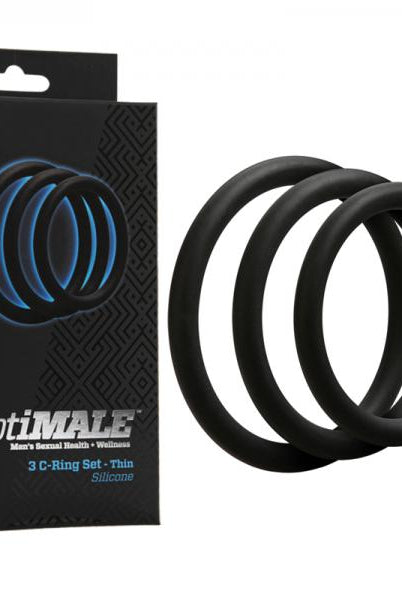 Optimale 3 Silicone C-Ring Set Thin Black - ACME Pleasure