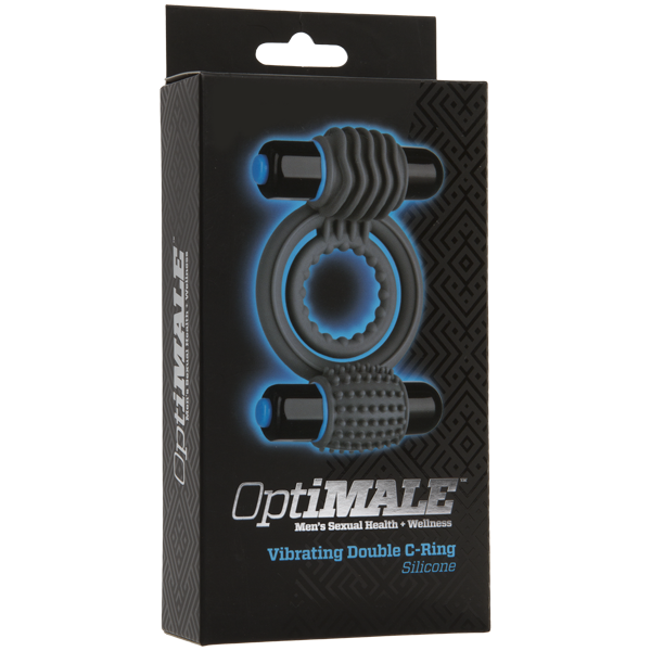 Optimale Silicone Vibrating Double C-Ring Slate - ACME Pleasure