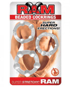 Ram Beaded Cock Rings Clear Pack of 3 - ACME Pleasure