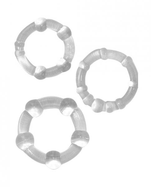 Ram Beaded Cock Rings Clear Pack of 3 - ACME Pleasure