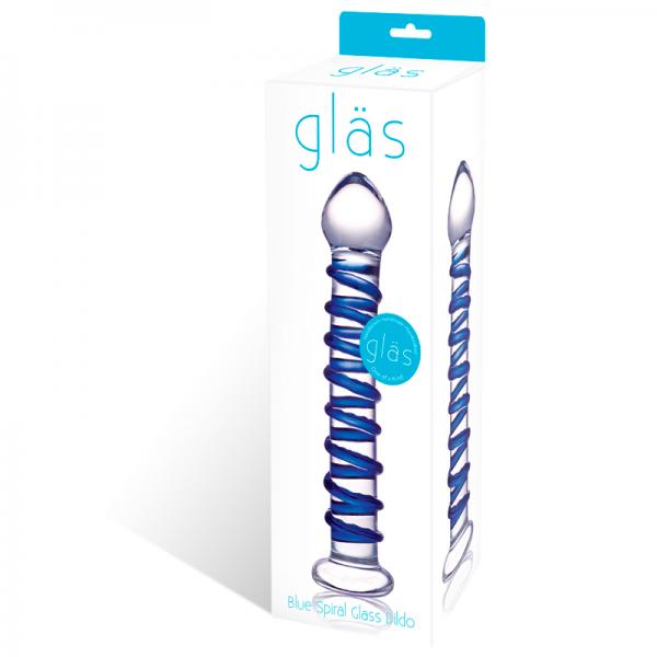 Glas Blue Spiral Glass Dildo - ACME Pleasure