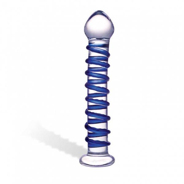 Glas Blue Spiral Glass Dildo - ACME Pleasure