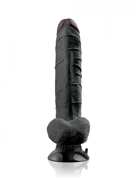 Real Feel Deluxe No 7 Black Vibrating Dildo - ACME Pleasure