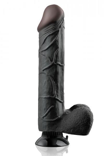 Real Feel Deluxe No.12 Black Vibrating Dildo - ACME Pleasure