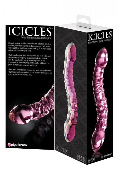 Icicles No. 55 Pink Glass Massager - ACME Pleasure