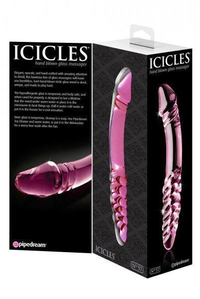 Icicles No 57 Glass Double Dildo Pink - ACME Pleasure