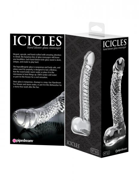 Icicles No 61 Clear Glass Realistic Dildo - ACME Pleasure