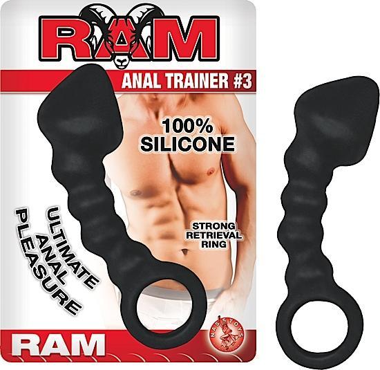 Ram Anal Trainer #3 Silicone Anal Beads 5.5 Inch - Black - ACME Pleasure