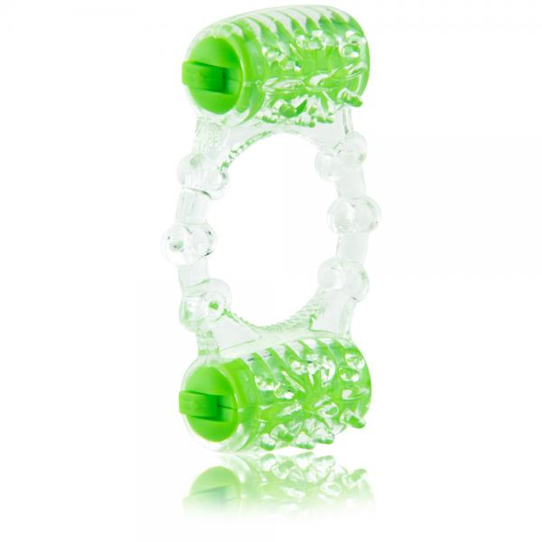 Color Pop Two O Quickie Green Vibrating Ring - ACME Pleasure