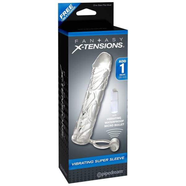 Fantasy X-tensions Vibrating Super Sleeve Clear - ACME Pleasure