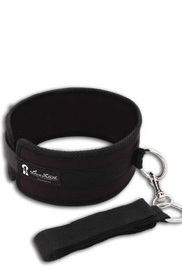 Lux Fetish Collar And Leash Set Black - ACME Pleasure