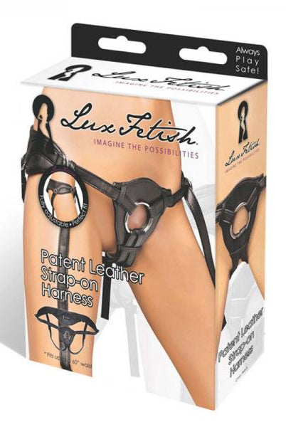 Lux Fetish Patent Leather Strap On Harness Black O/S - ACME Pleasure