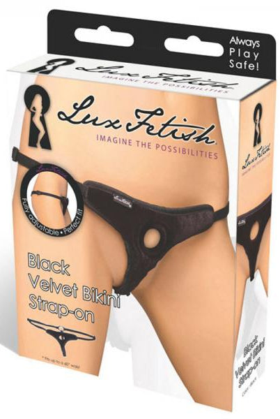 Lux Fetish Black Velvet Bikini Strap On O/S - ACME Pleasure