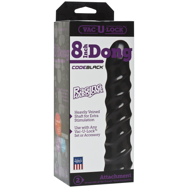 Vac-U-Lock 8 inches Dong Raging Hard-Ons Black - ACME Pleasure