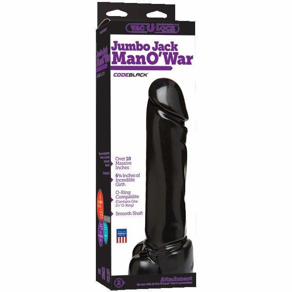 Vac U Lock Code Black Jumbo Jack Man O War10 inches - ACME Pleasure