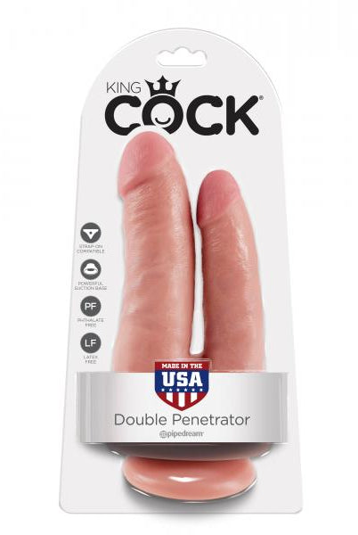 King Cock Double Penetrator Dildo Beige - ACME Pleasure