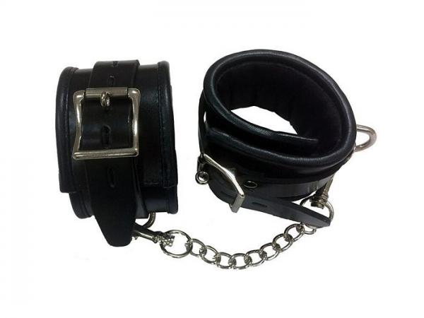 Rouge Padded Leather Wrist Cuffs Black - ACME Pleasure