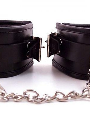 Rouge Padded Leather Wrist Cuffs Black - ACME Pleasure