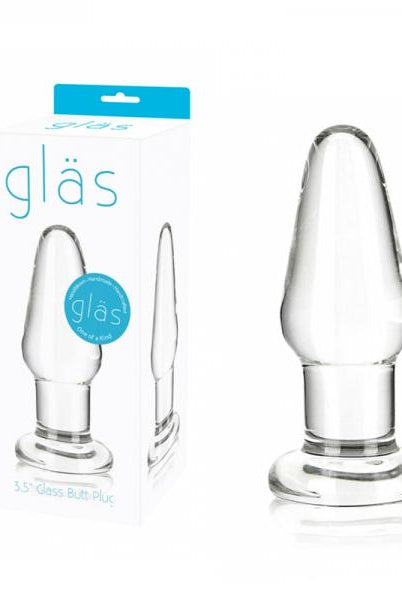 Glas 3.5 inches Glass Butt Plug Clear - ACME Pleasure