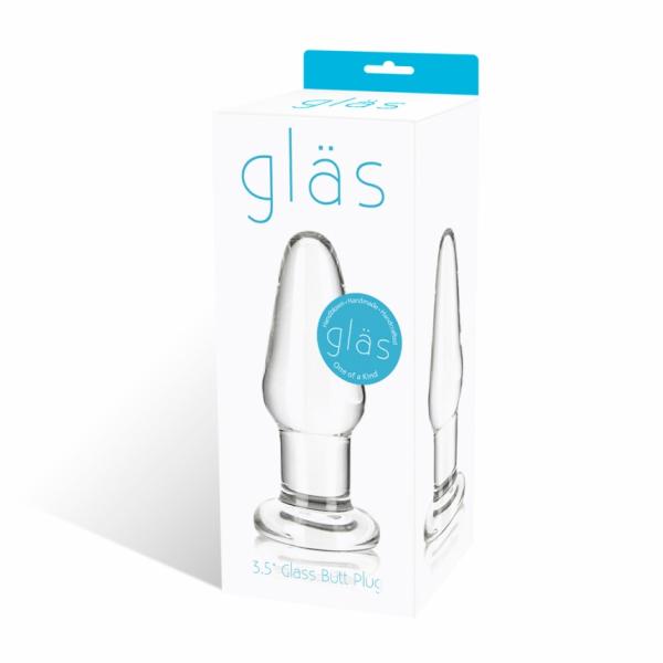 Glas 3.5 inches Glass Butt Plug Clear - ACME Pleasure