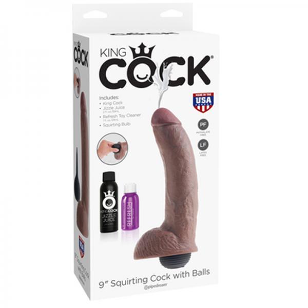 King Cock 9 inches Squirting Dildo Brown - ACME Pleasure