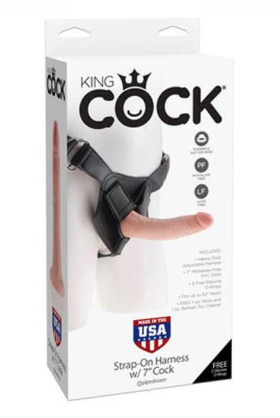 King Cock Strap On Harness 7 inches Cock Beige - ACME Pleasure
