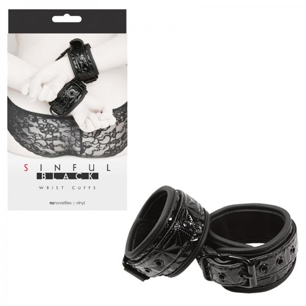 Sinful Black Wrist Cuffs - ACME Pleasure