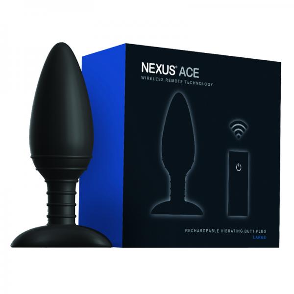 Nexus Ace Remote Control Large Butt Plug Black - ACME Pleasure