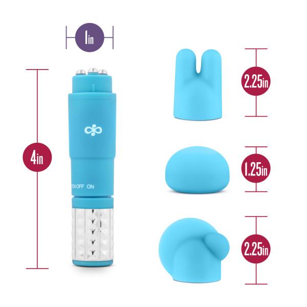 Revitalize Massage Kit with 3 Silicone Attachments Blue - ACME Pleasure