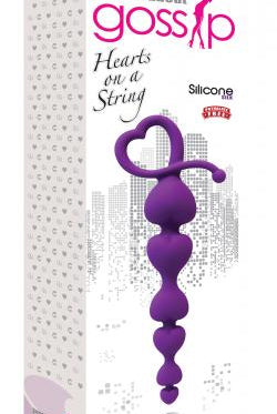 Gossip Hearts On A String Silicone Anal Beads Purple - ACME Pleasure
