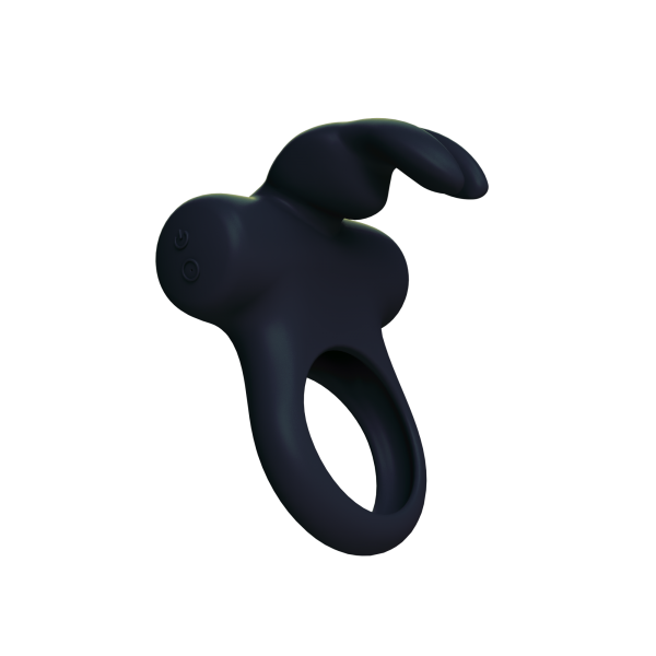 Frisky Bunny Vibrating Ring Black - ACME Pleasure