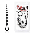 All About Anal Silicone Anal Beads 9 Balls Black - ACME Pleasure