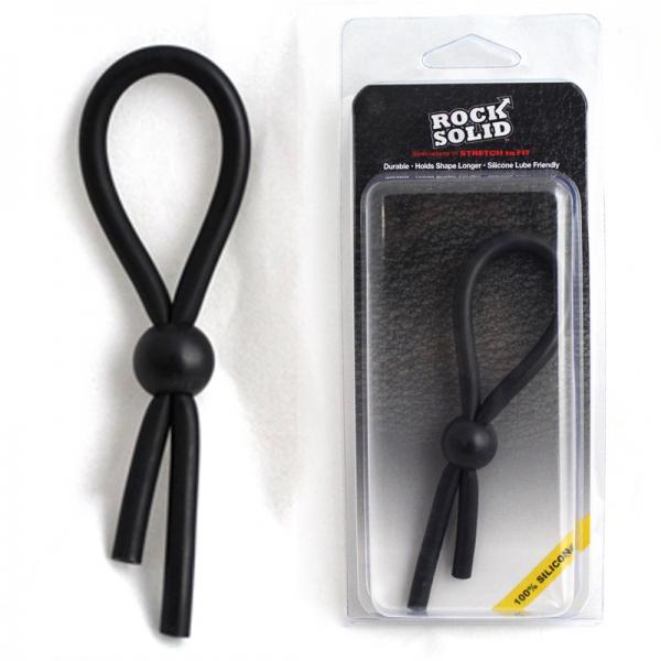 Rock Solid Lasso Single Adjustable Black Silicone Cock Tie - ACME Pleasure