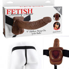 Fetish Fantasy 9in Hollow Strap-on With Balls Brown - ACME Pleasure