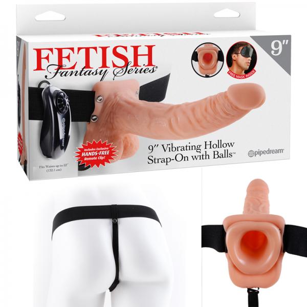 Fetish Fantasy 9in Vibrating Hollow Strap-on With Balls Flesh - ACME Pleasure