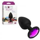 Booty Bling Small Black Plug Pink Stone - ACME Pleasure