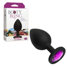 Booty Bling Large Butt Plug Black Pink Stone - ACME Pleasure