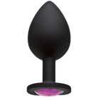 Booty Bling Large Butt Plug Black Pink Stone - ACME Pleasure