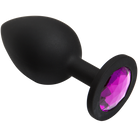 Booty Bling Large Butt Plug Black Pink Stone - ACME Pleasure