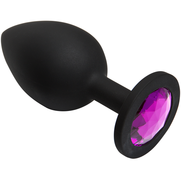 Booty Bling Large Butt Plug Black Pink Stone - ACME Pleasure